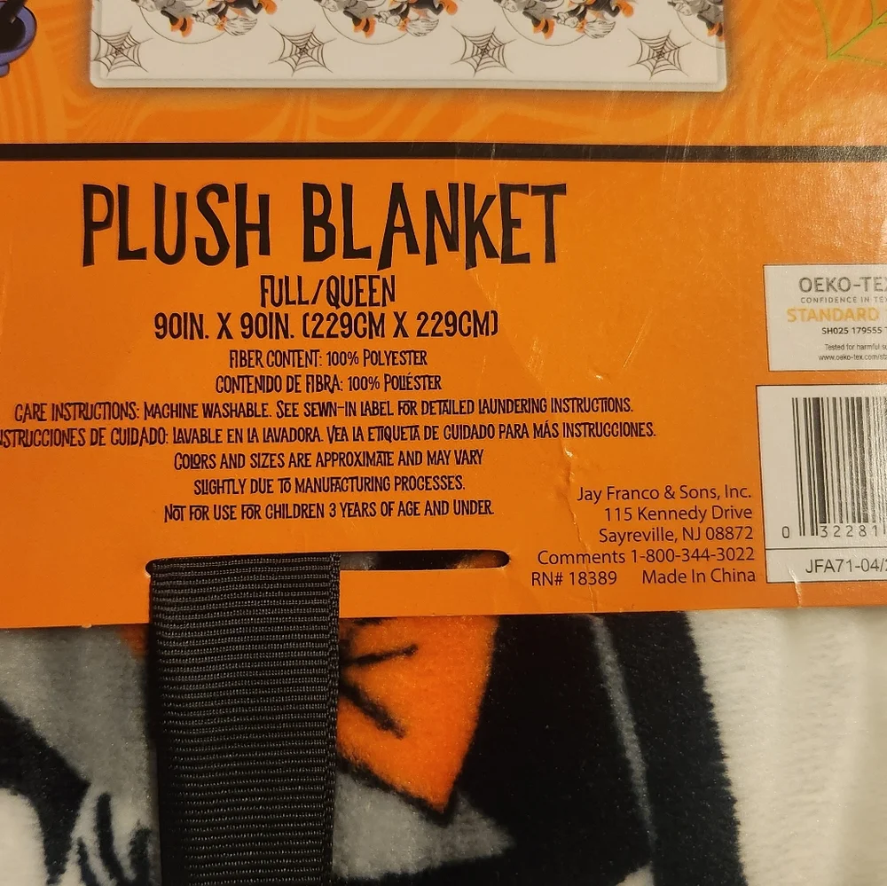 Disney Halloween Blanket Soft Plush Mickey & Minnie Mouse Full/Queen 90x90